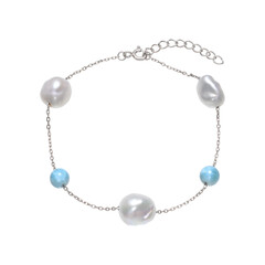 Bracciale in argento con Perla d'Acqua Dolce Bianca