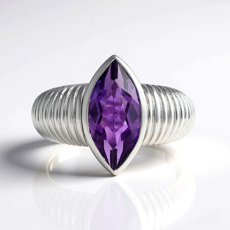 Anello in argento con Ametista Siberiana (de Melo Essence)