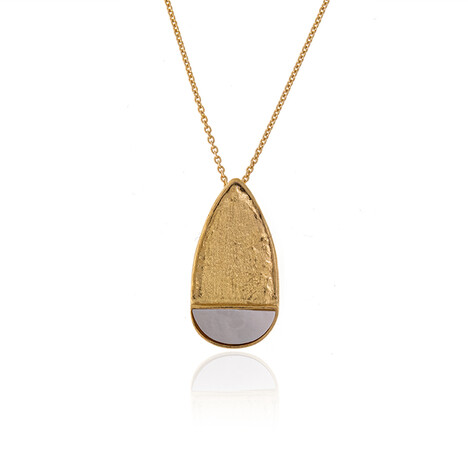 Perlmutt-Silberhalskette (Joias do Paraíso)