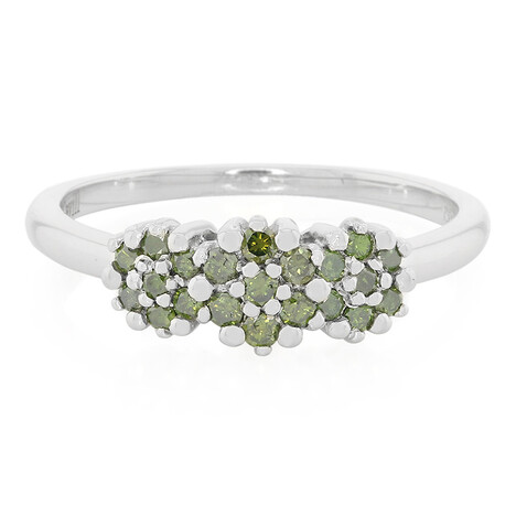 Anello placcato in platino con Diamante Fancy