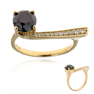14K Black Diamond Gold Ring (de Melo)