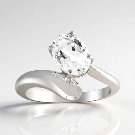 Anello in argento con Kunzite Bianca (Pallanova)