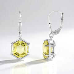 Orecchini in argento con Quarzo Limone