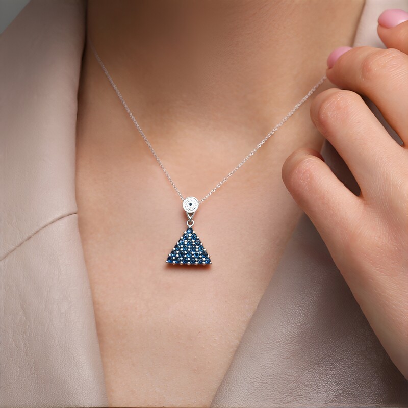 Fancy Diamond Silver Pendant