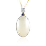 White Mabe Pearl Silver Necklace (Gems en Vogue)
