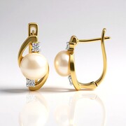 Boucles d'oreilles en argent et Perle blanche de culture d'eau douce (TPC)