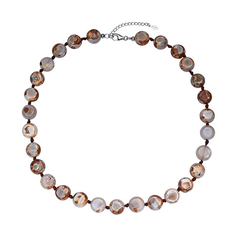 Fang Gu-Achat-Silberhalskette