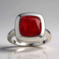 Anello in argento con Quarzo rosso pastello