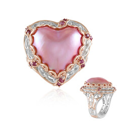 Pinkfarbene Mabe-Perlen-Silberring (Gems en Vogue)