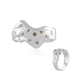 Bague en argent et Diamant champagne I2 (de Melo)