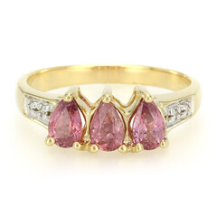 Nicht erhitzter Padparadscha-Saphir-Goldring (AMAYANI)