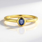 Anello in argento con Zaffiro Ceylon Blu