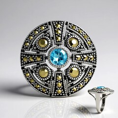 Anello in argento con Topazio Blu Svizzero (Annette classic)