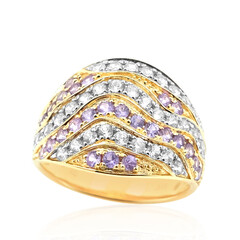 Anello in oro con Zaffiro Ceylon Porpora (non riscaldato)