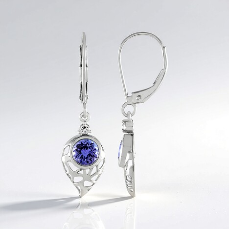 Boucles d'oreilles en or et Tanzanite AAA (Ornaments by de Melo)