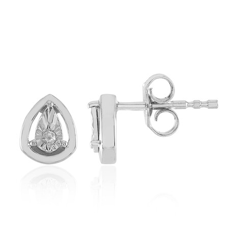 Boucles d'oreilles en argent et Diamant I2 (J)