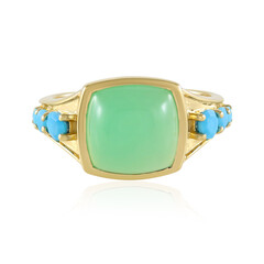 Zilveren ring met een chrysopraas (KM by Juwelo)
