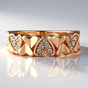 Gouden ring met SI1 Argyle Rose De France Diamanten (Annette)