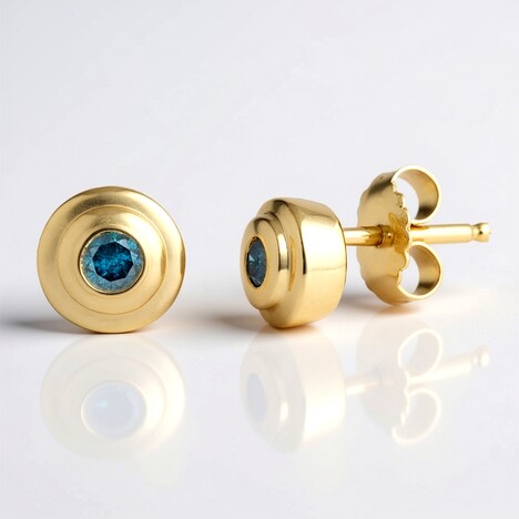 Orecchini in argento con Diamante Blu I2