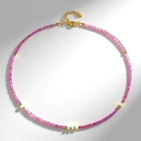 Collana in argento con Zaffiro Rosa del Madagascar (Riya)