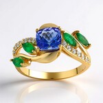 Anello in oro con Tanzanite AAA (de Melo Gold)