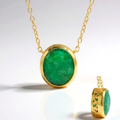 Collana in argento con Smeraldo pozzo D8 (Gems en Vogue)