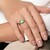 Anillo en plata con Fluorita verde