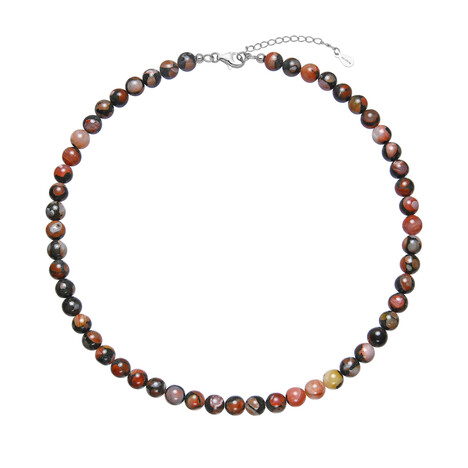 Achat-Silberhalskette