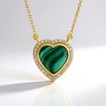 Collana in argento con Malachite (Adela Silber)