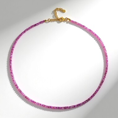 Ceylon Pink Sapphire Silver Necklace