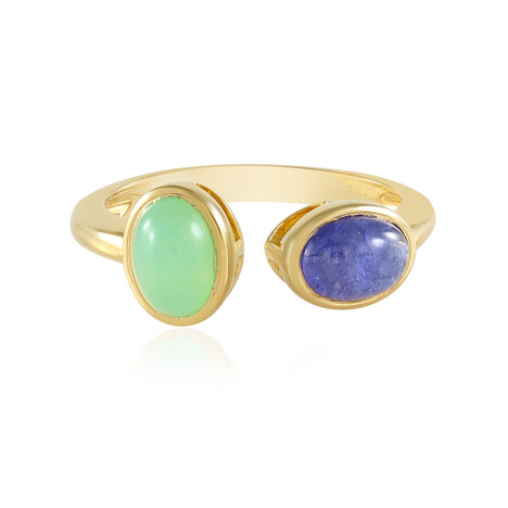 Zilveren ring met een chrysopraas (KM by Juwelo)