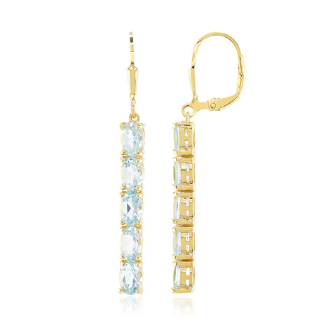 Himmelblauer Topas-Silberohrringe