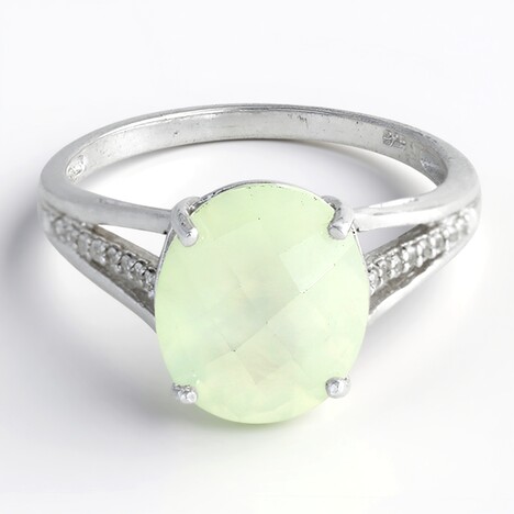 Anello in argento con Prehnite