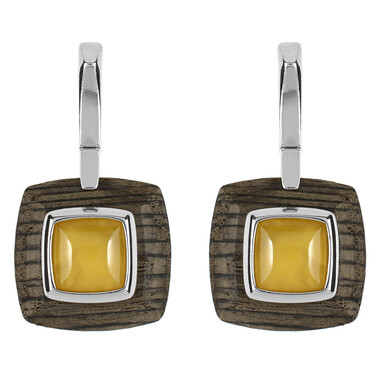 Pendientes en plata con Roble palustre (dagen)