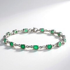 Bracciale in argento con Smeraldo Zambia