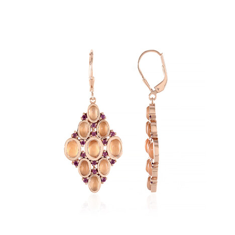 Pfirsich-Mondstein-Silberohrringe (KM by Juwelo)