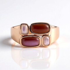 Anillo en plata con Piedra de luna chocolate