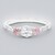 Anello placcato in platino con Zaffiro Padparadscha