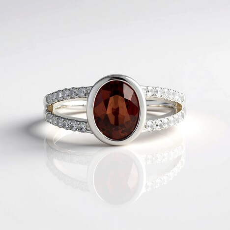 Anello in argento con Zircone Rosa