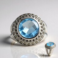 Anillo en plata con Topacio azul cielo (Annette classic)