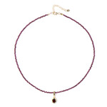 Zilveren halsketting met een rhodliet