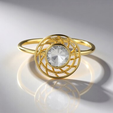 Zirkon-Goldring (Ornaments by de Melo)