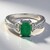 Anello placcato in platino con Smeraldo Bahia