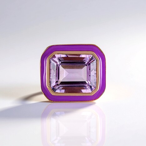 Ciondolo in argento con Ametista Rose de France (MONOSONO COLLECTION)