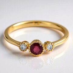 Anello in oro con Rubino Mozambico AAA