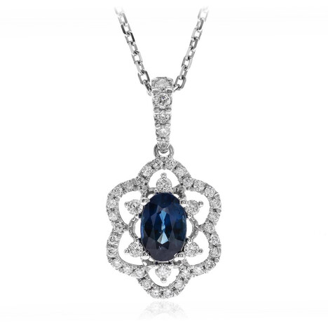 Collana in oro con Zaffiro Ceylon Blu (CIRARI)
