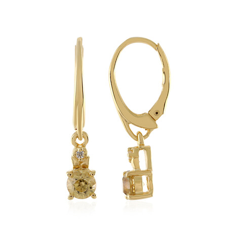 Boucles d'oreilles en argent et Zircon jaune