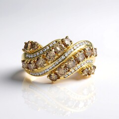 Anello in oro con Diamante Champagne I2 (de Melo Gold)