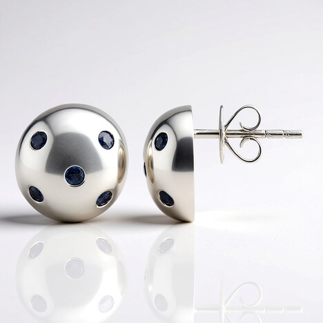 Boucles d'oreilles en argent et Saphir bleu (Pallanova)
