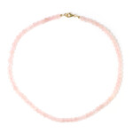 Rosenquarz-Silberhalskette